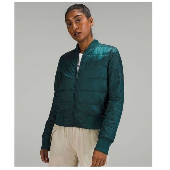 Lululemon Non‑Stop Reversible Bomber Jacket in Teal – Women's Size 4